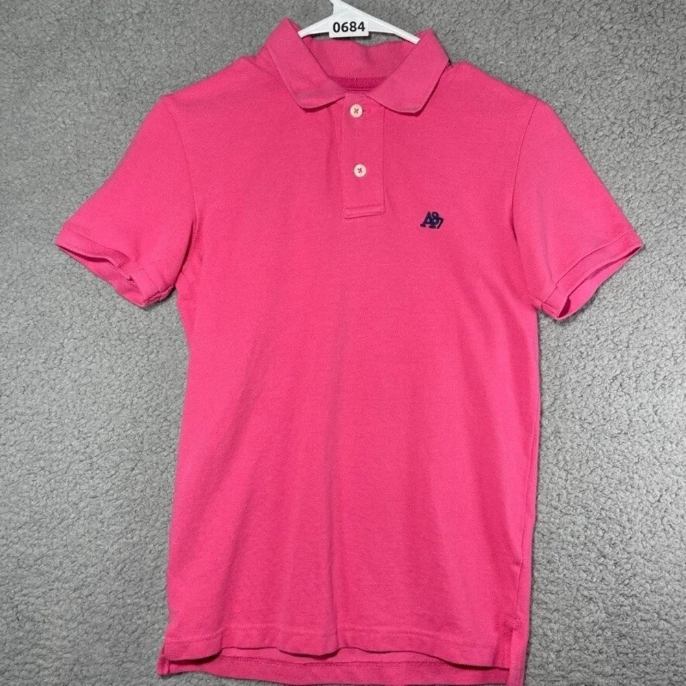 Aeropostale Polo Womens XS Pink Short Sleeve Logo Pique Casual Preppy Top 000684